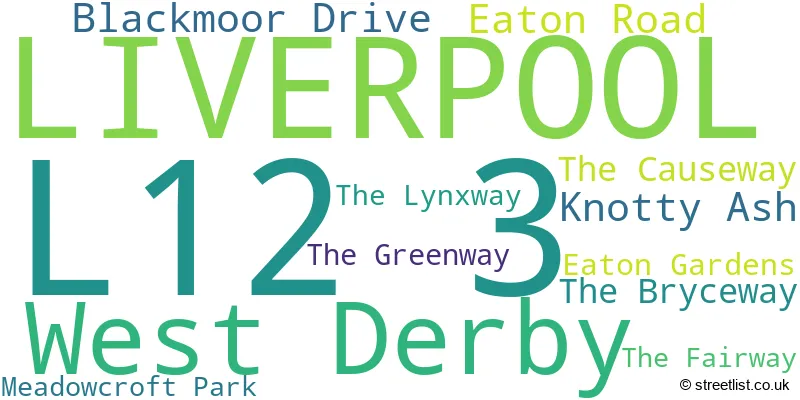 A word cloud for the L12 3 postcode